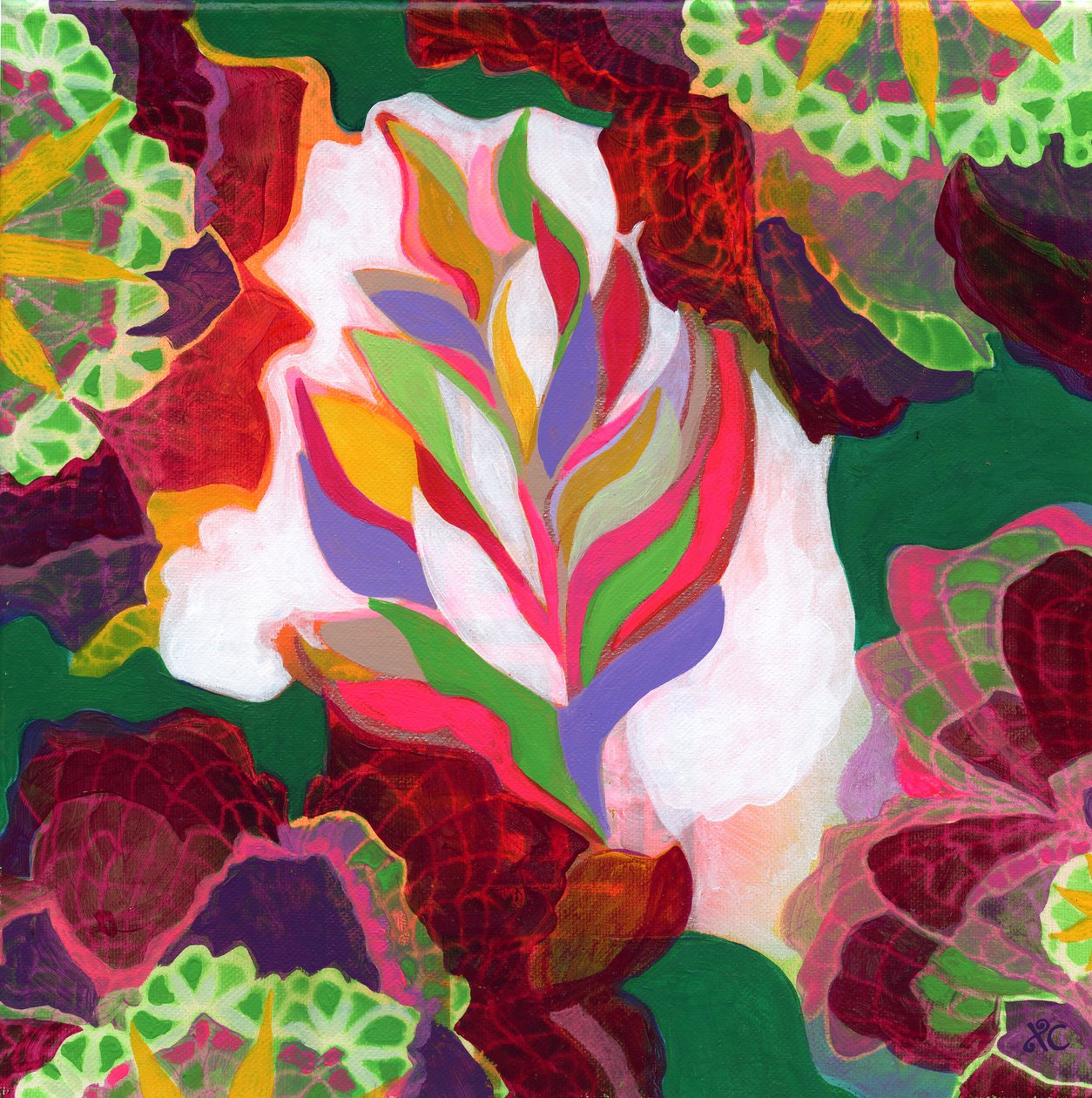 Meditation 37, c 2017 (akryl på lærred) af Christina Saj