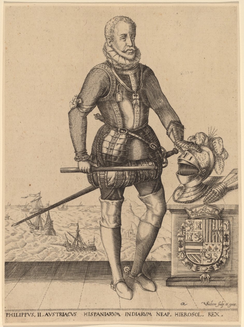 Filip II, konge af Spanien af Christoffel van Sichem I