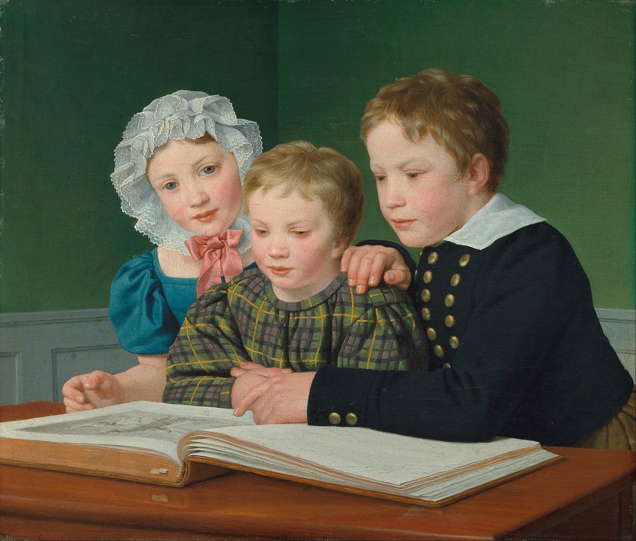 Portrait of C.F. Holms children. Adam Vilhelm, Pauline Frederikke and Johan Chr. Julius af Christoffer Wilhelm Eckersberg