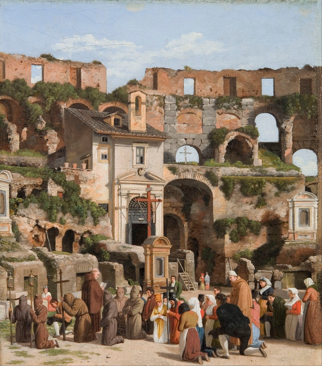 Udsigt over det indre af Colosseum af Christoffer Wilhelm Eckersberg