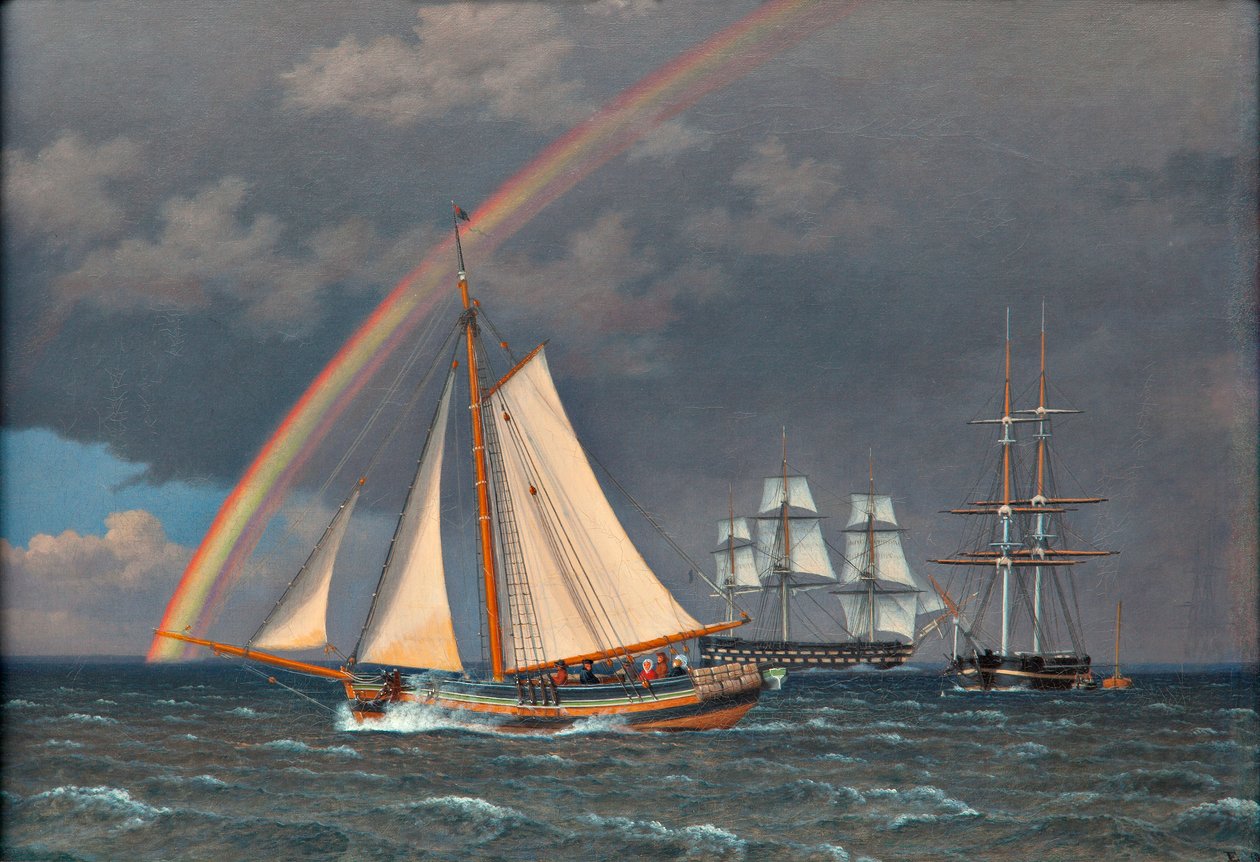 Regnbue over søen, 1836. af Christoffer Wilhelm Eckersberg