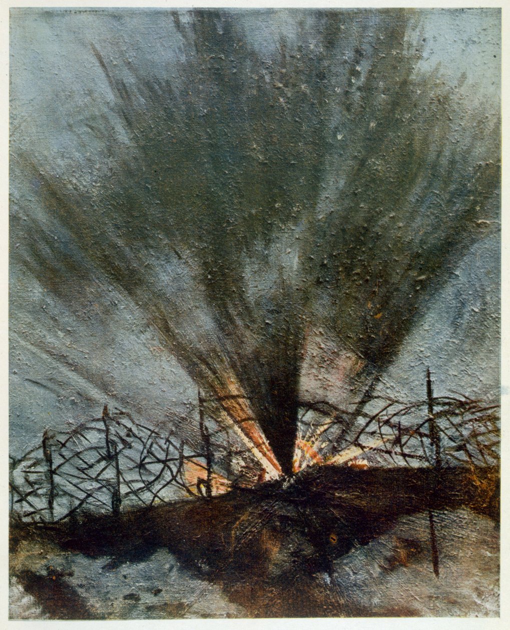 Bursting Shell, fra British Artists at the Front, Continuation of The Western Front, 1918 af Christopher Richard Wynne Nevinson