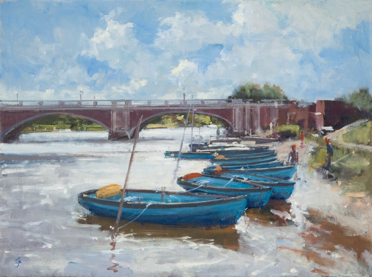 Moorings at Hampton Court, 2011 af Christopher Glanville
