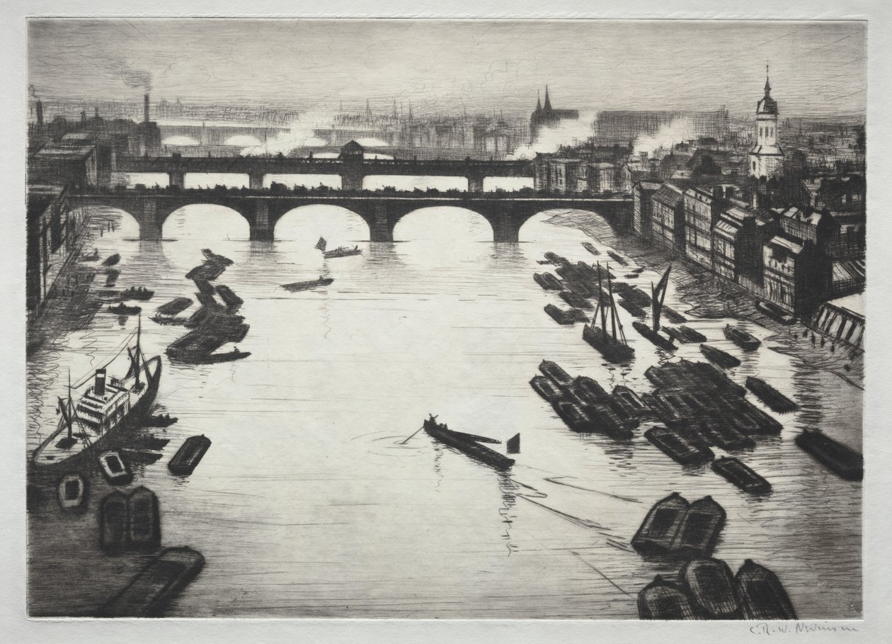 London Bridges af Christopher Richard Wynne Nevinson