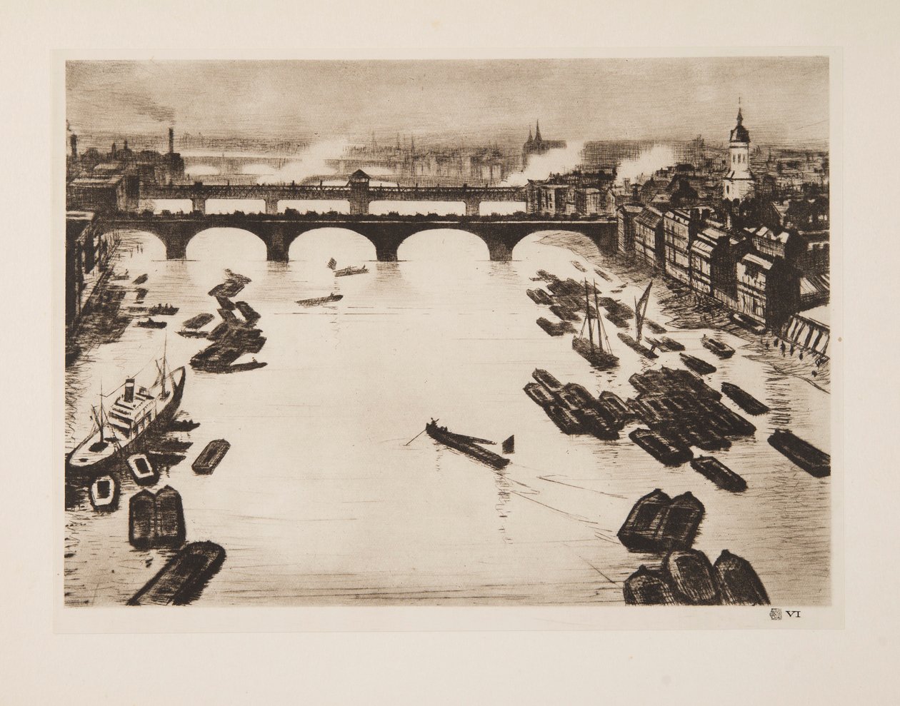 London Bridges, pub. 1924. af Christopher Richard Wynne Nevinson