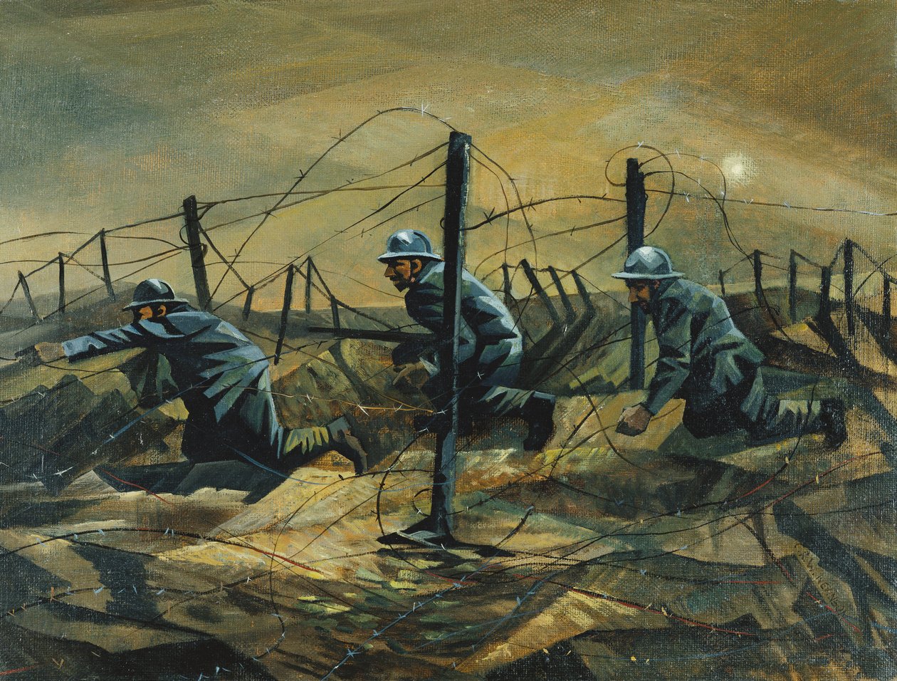 I skyttegravene, 1917 af Christopher Richard Wynne Nevinson