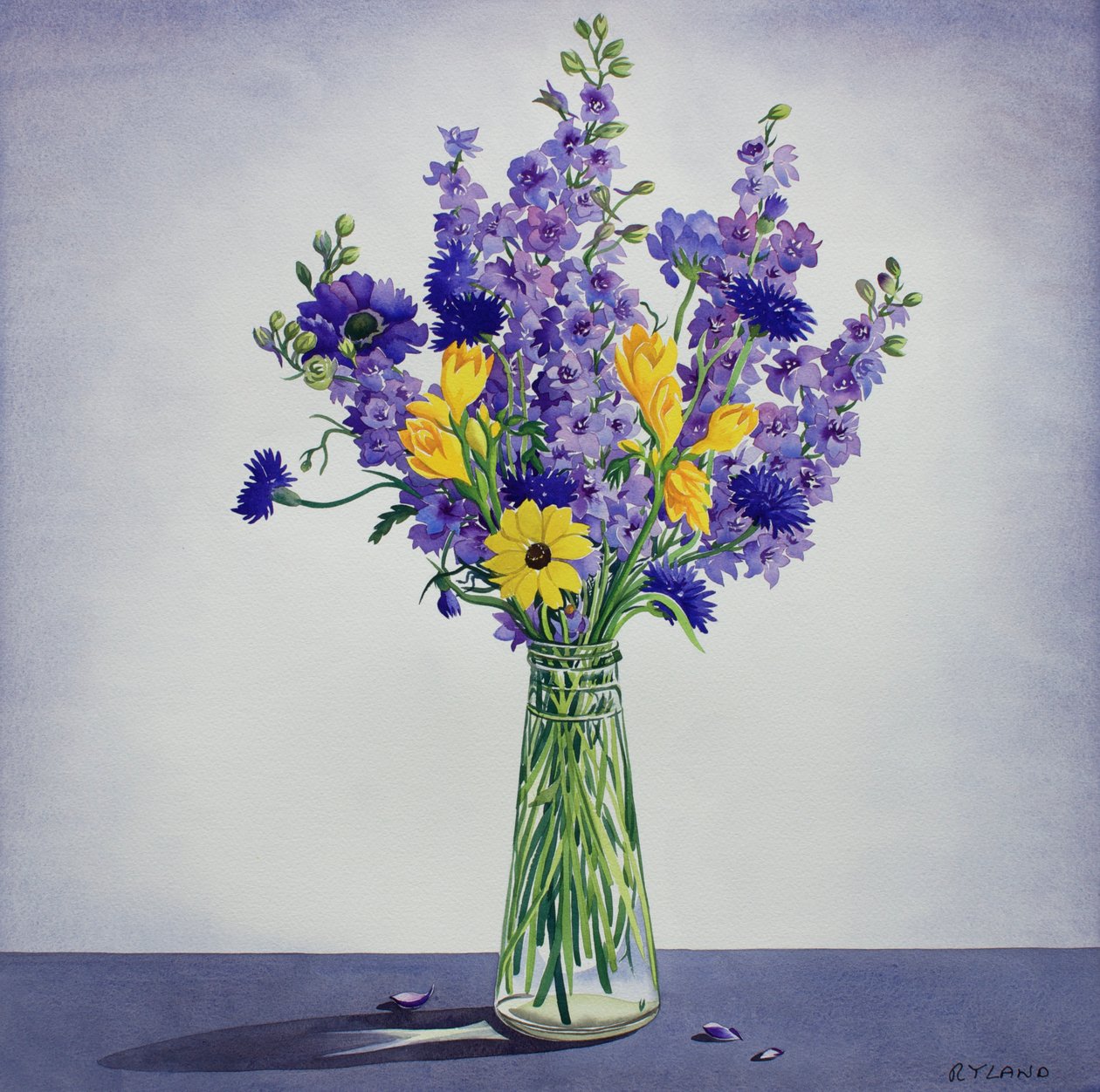 Blomster (akvarel på papir) af Christopher Ryland