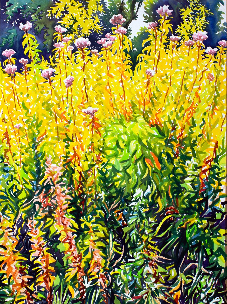 Riverside Sensommer (akvarel på papir) af Christopher Ryland