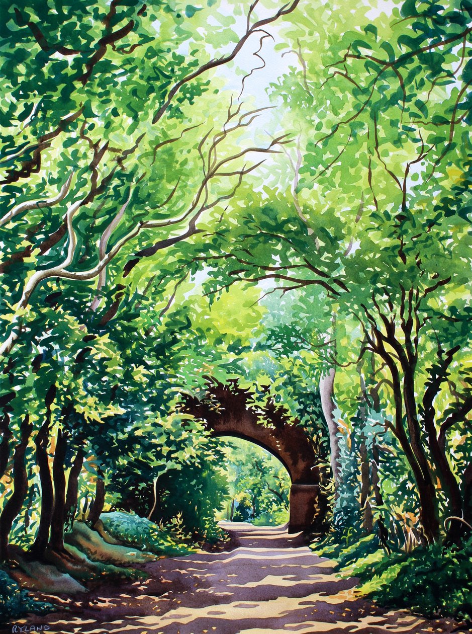Sudbury Bridge and Trees (akvarel på papir) af Christopher Ryland