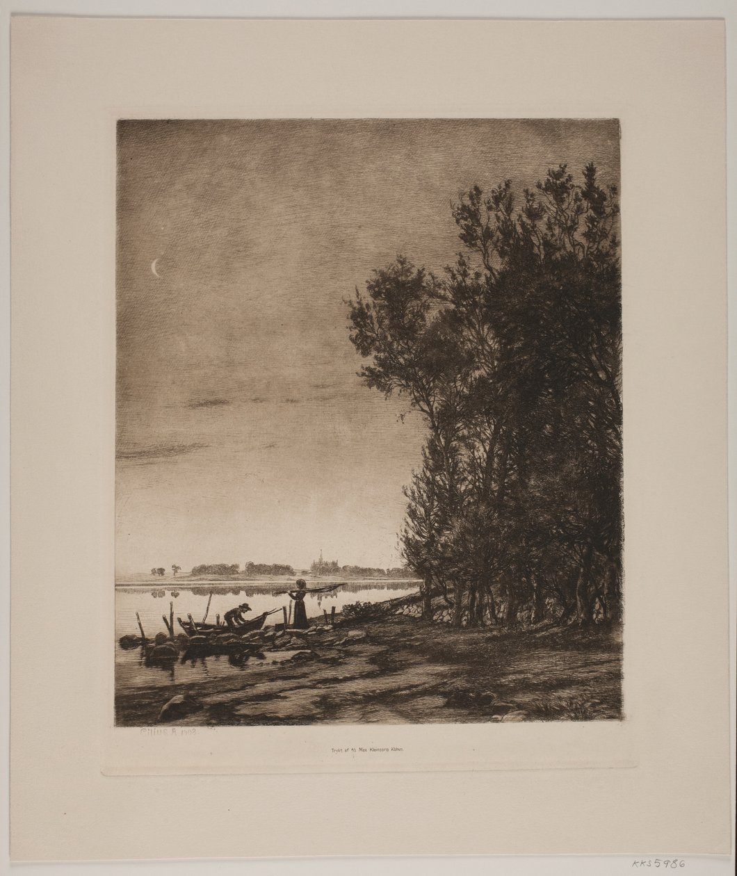 Træer ved en indsø af Cilius Johannes Konrad Andersen
