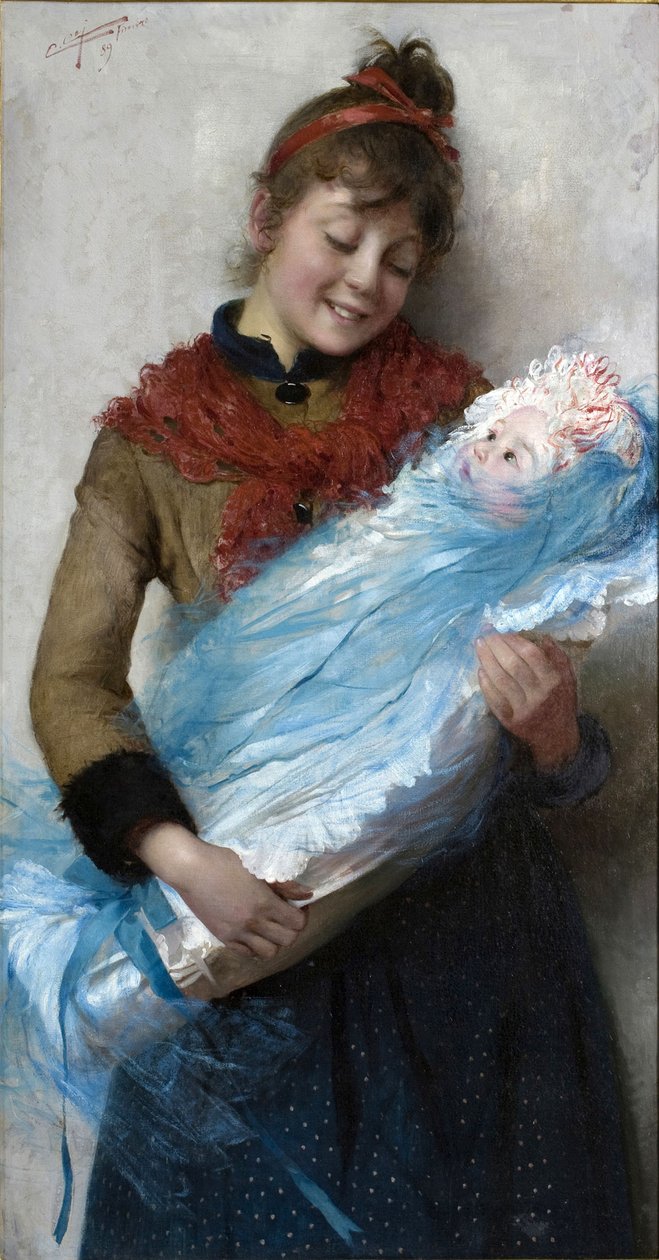 Primo amore Første kærlighed, 1889. af Cipriano Cei