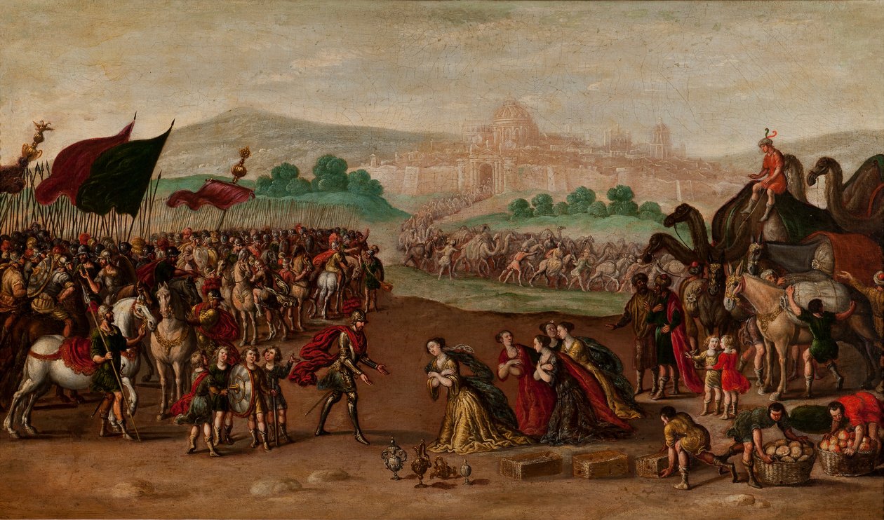 Abigail præsenterer gaver til David af Juan de la Corte