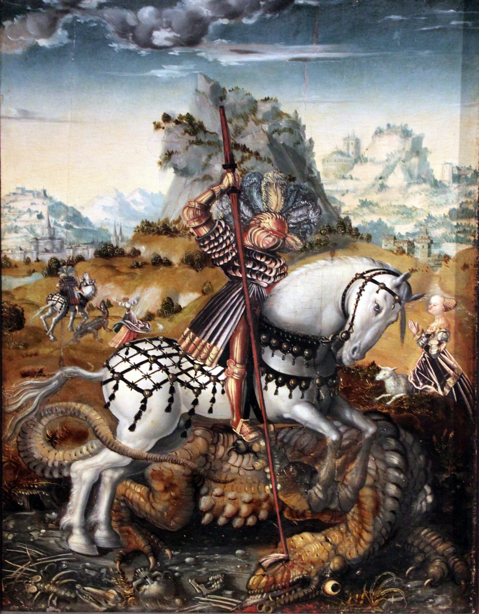 Saint George til hest af workshop of Lucas Cranach the Elder