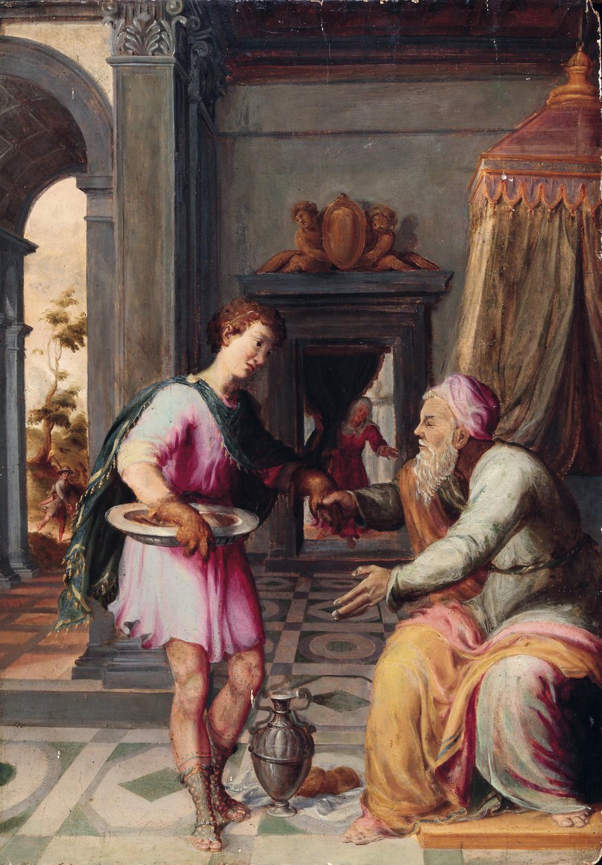Isaac og Jacob af Circle of Prospero Fontana