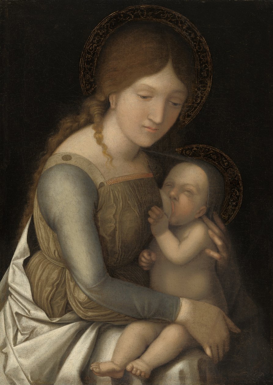 Madonna og barn af Circle of Andrea Mantegna