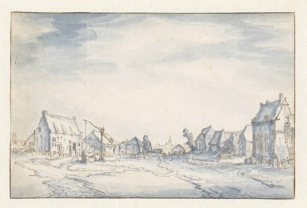 udsigt til landsbyen af Claes Jansz. Visscher (II) (attributed to)