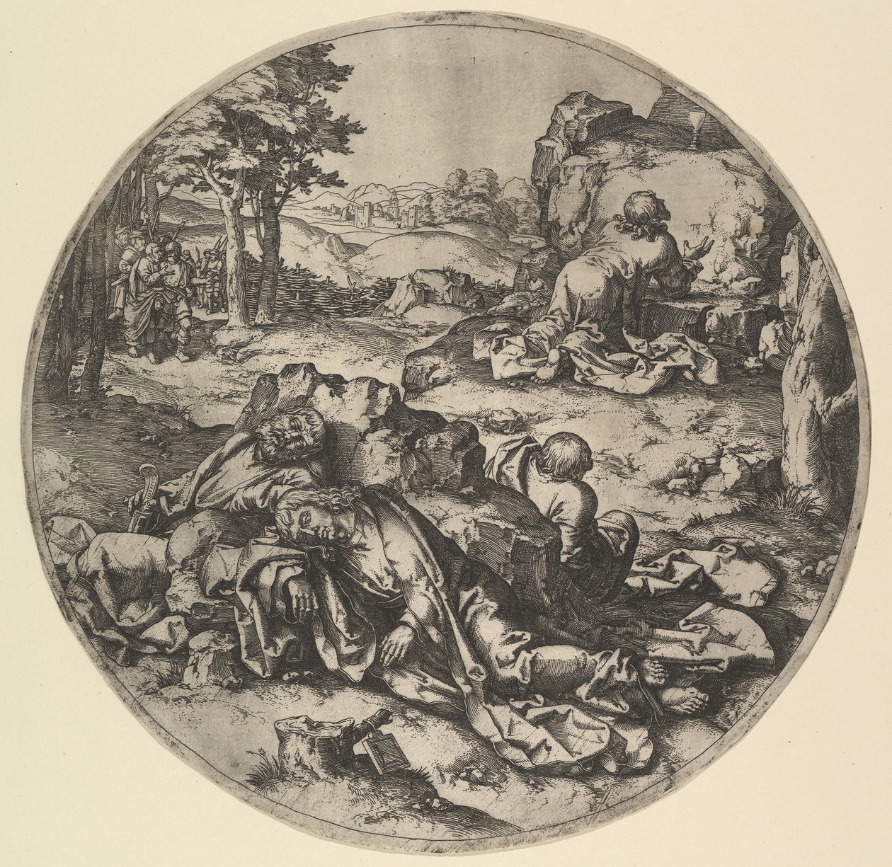 Kristus i Getsemane kopi, 1600-tallet. af Claes Jansz Visscher