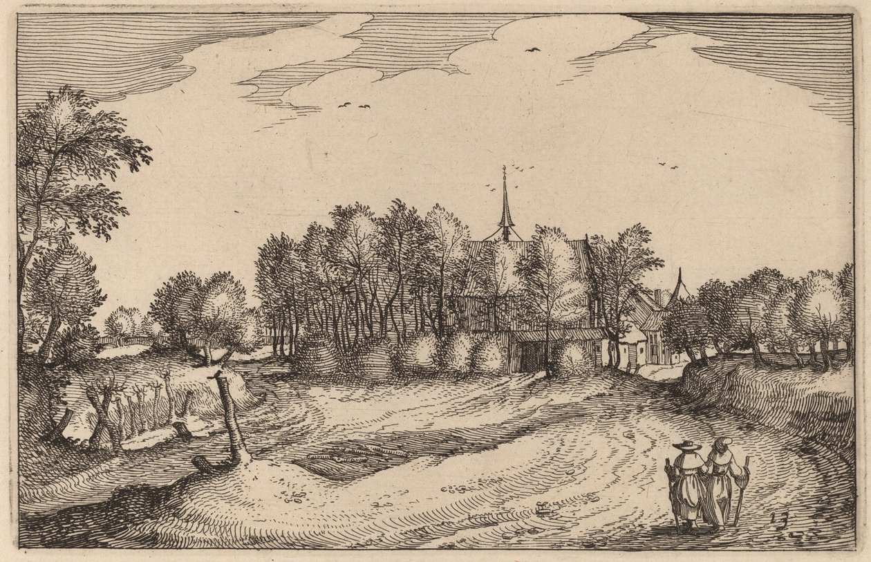 Et Kloster af Claes Jansz Visscher after Johannes van Doetechum, the Elder after Lucas