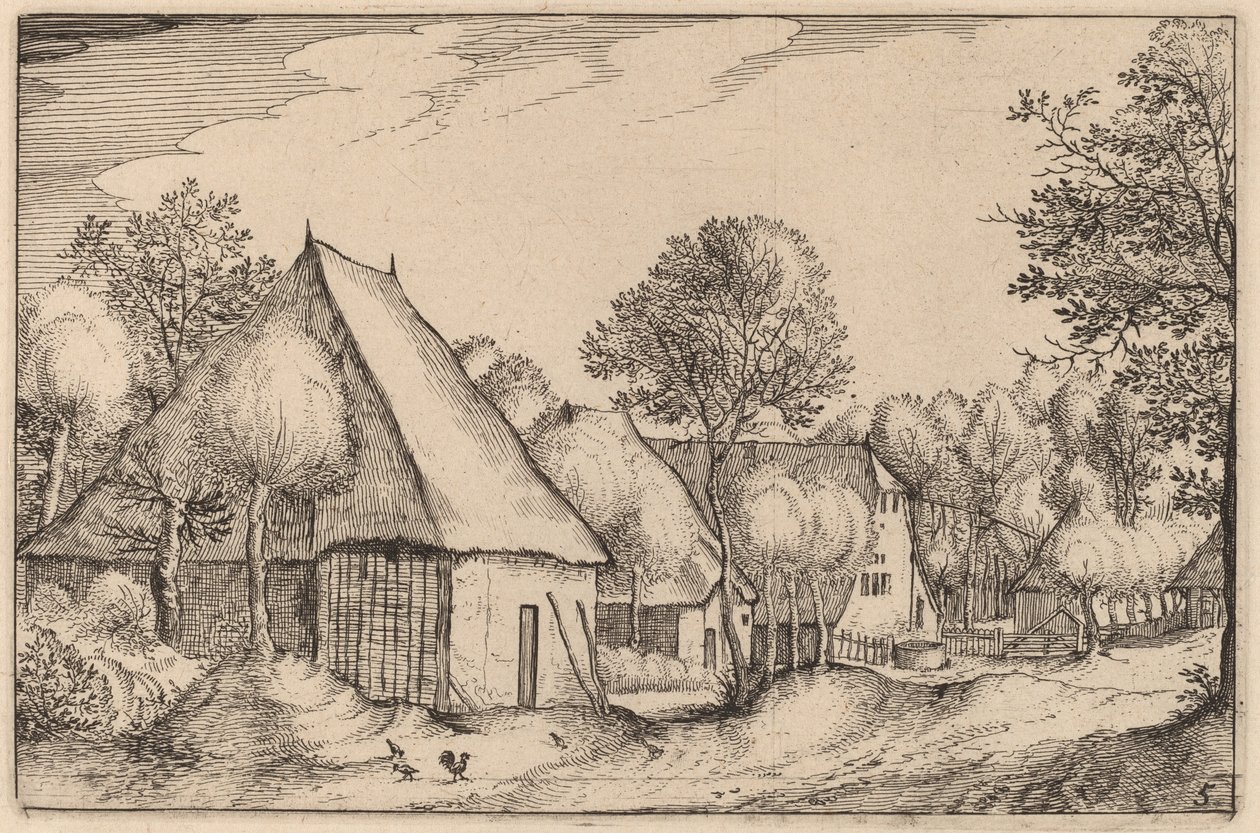 En Bondegård af Claes Jansz Visscher after Johannes van Doetechum, the Elder after Lucas