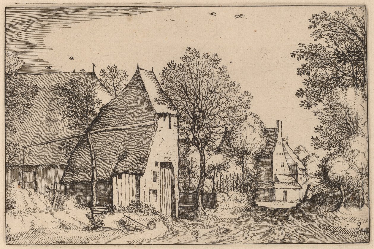 Landsbyvej af Claes Jansz Visscher after Johannes van Doetechum, the Elder after Lucas