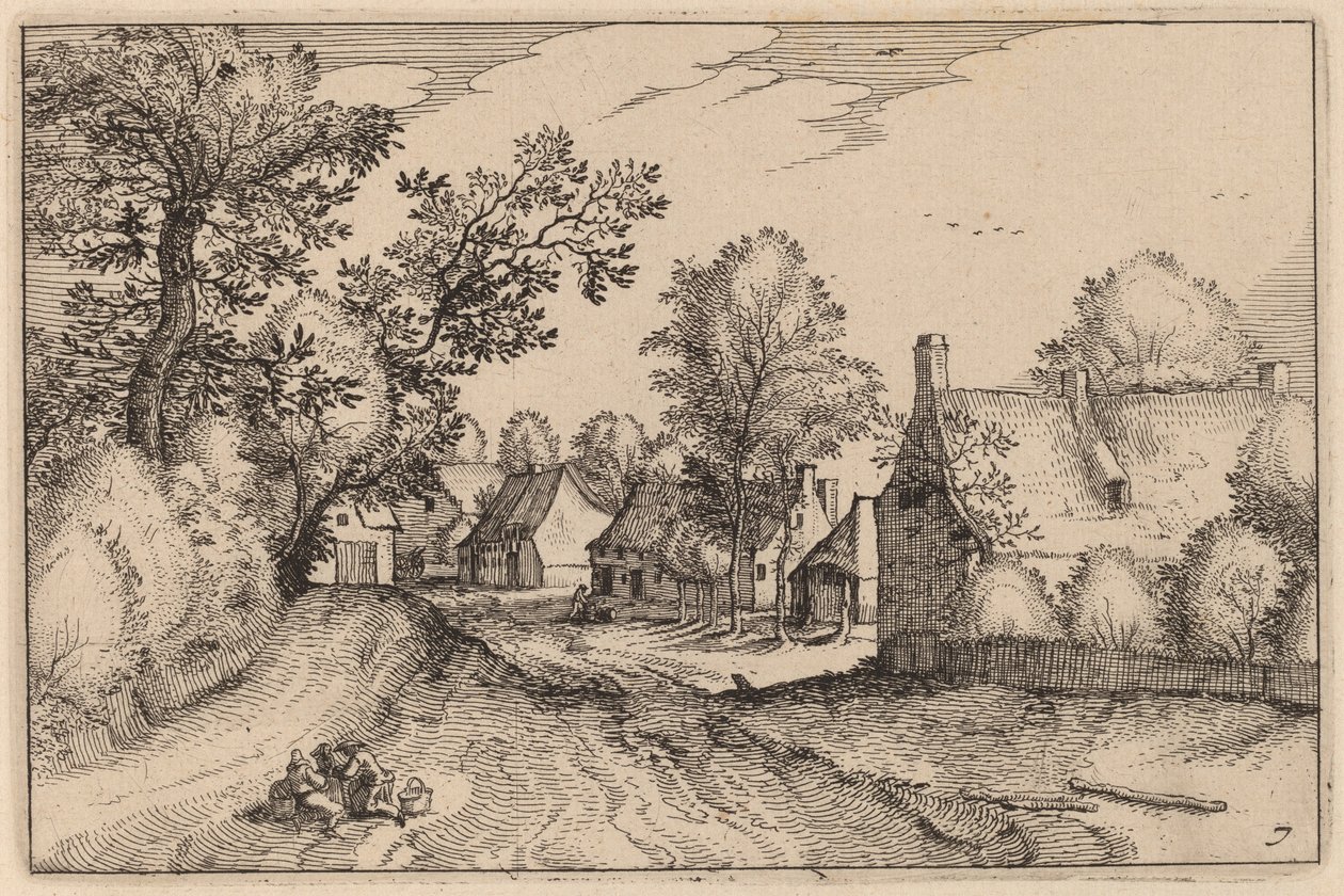 Landsbyvej af Claes Jansz Visscher after Johannes van Doetechum, the Elder after Lucas