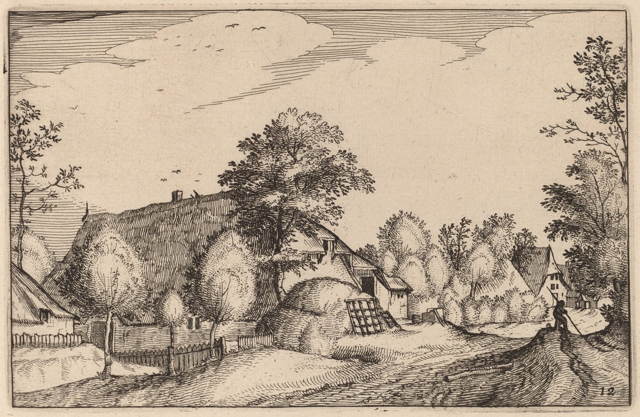 Landsbyvej af Claes Jansz Visscher after Lucas van Doetechum after Master of the Small Landscapes after Johannes