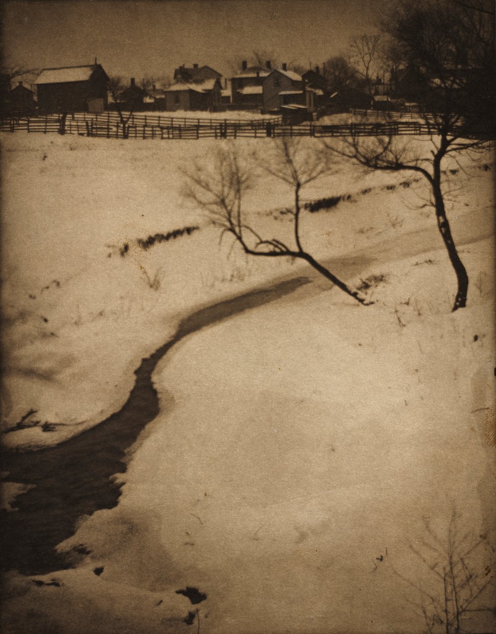 Vinterlandskab, ca. 1900. af Clarence H. White