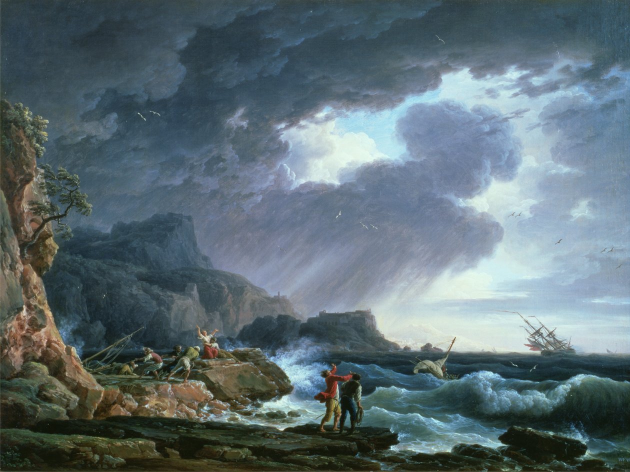 En Seastorm, 1752 af Claude Joseph Vernet