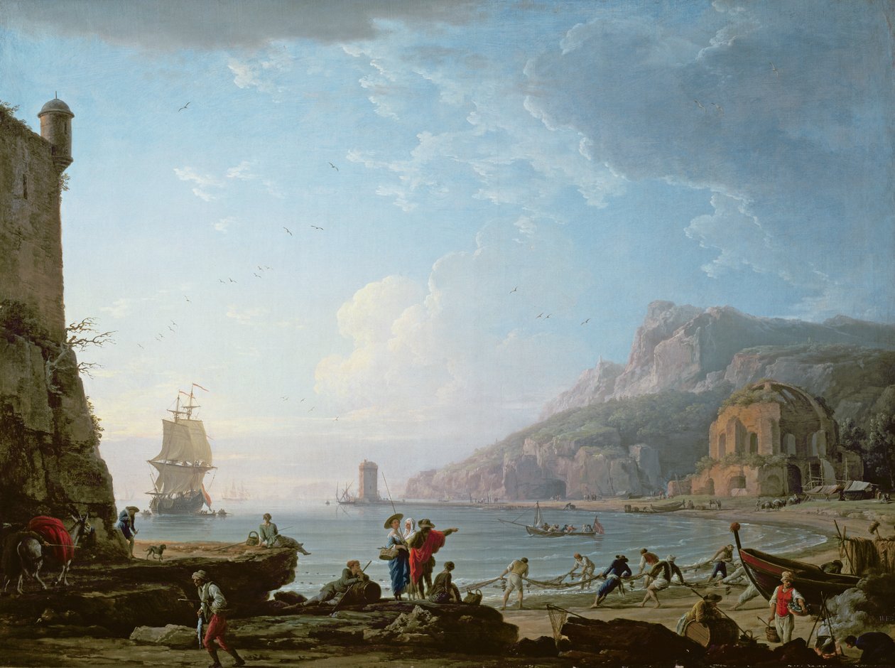 Morgenscene i en bugt, 1752 af Claude Joseph Vernet