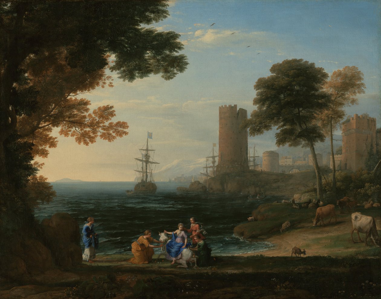Coast View med bortførelsen af Europa af Claude Lorrain