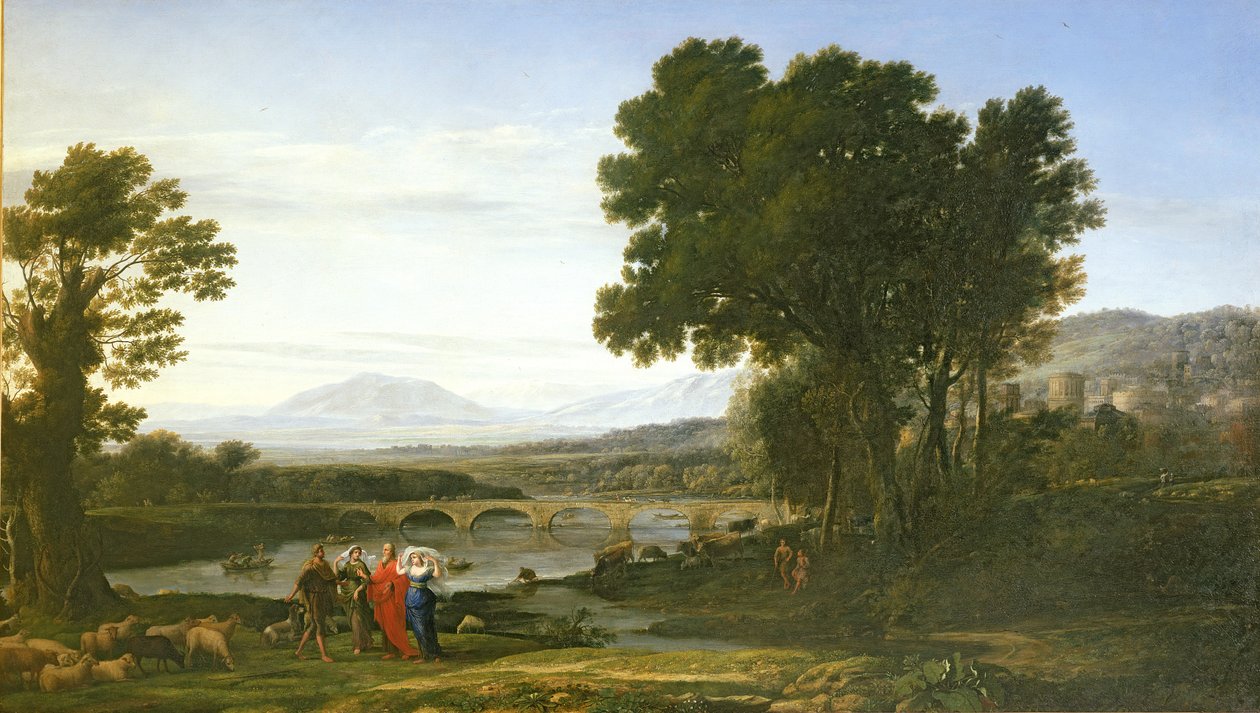 Landskab med Jakob og Laban og Labans døtre, 1654 af Claude Lorrain