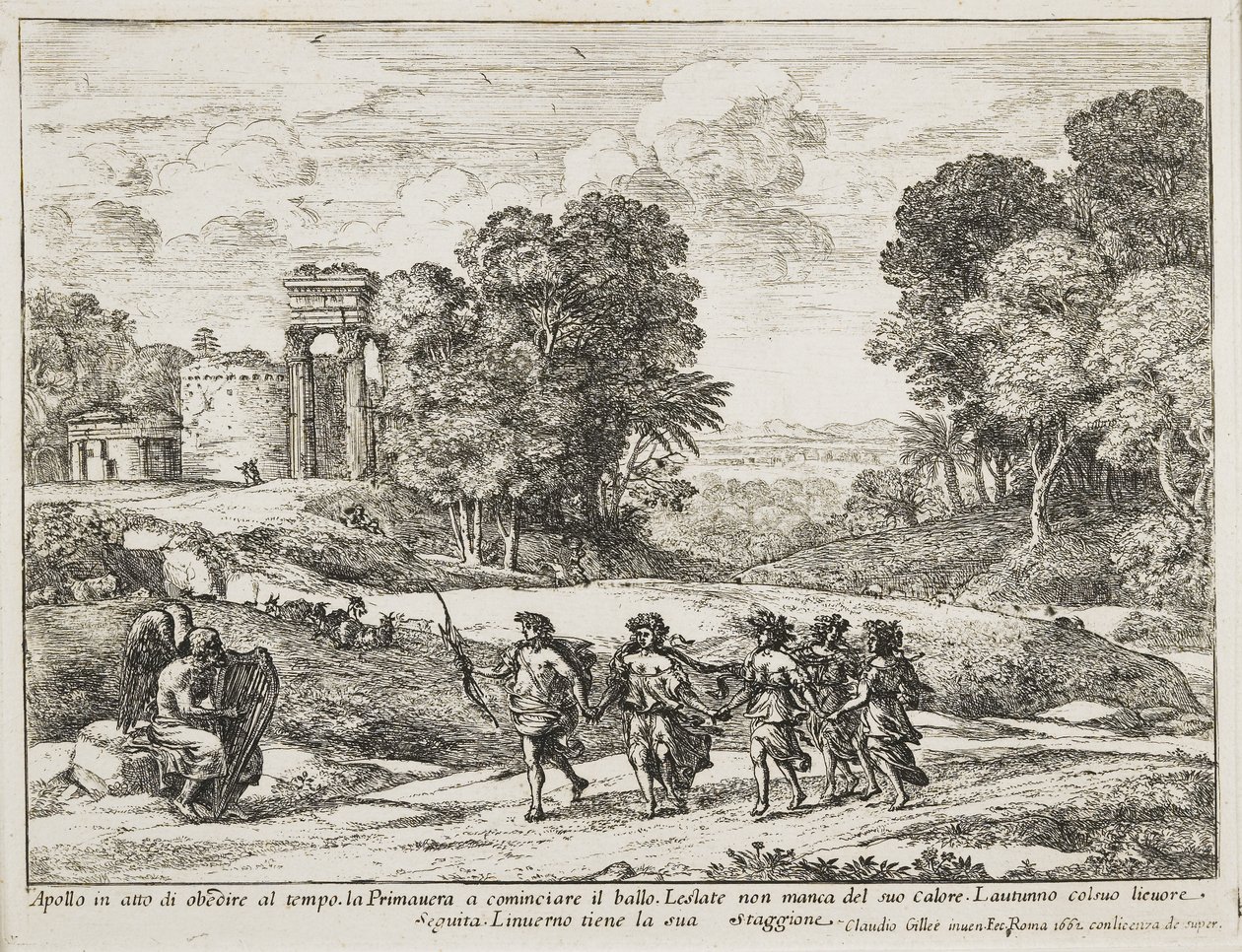 Tid, Apollo og årstiderne, 1662 af Claude Lorrain