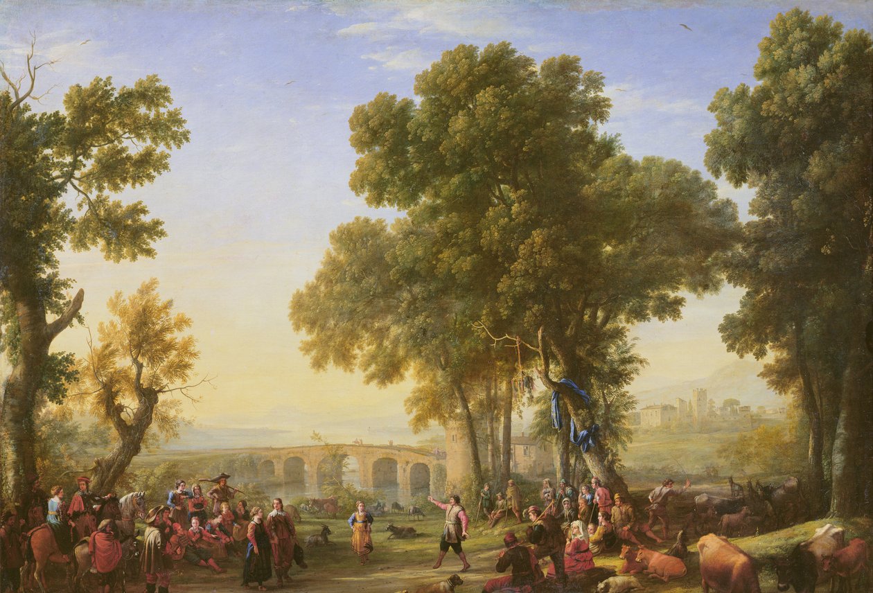 Landsbyfestivalen, 1639 (detaljer) af Claude Lorrain