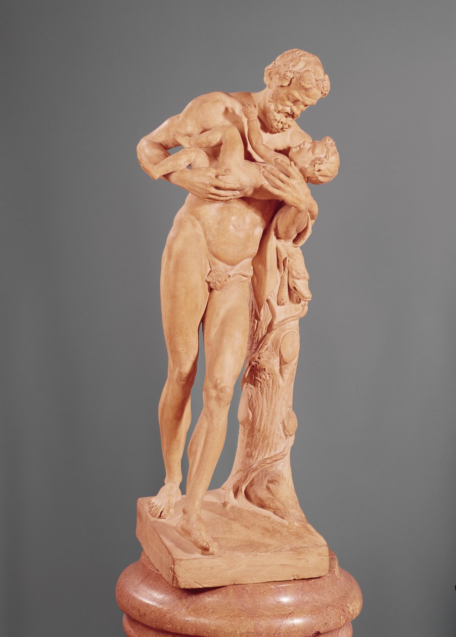Silenus, der bærer spædbarnet Bacchus af Claude Michel Clodion