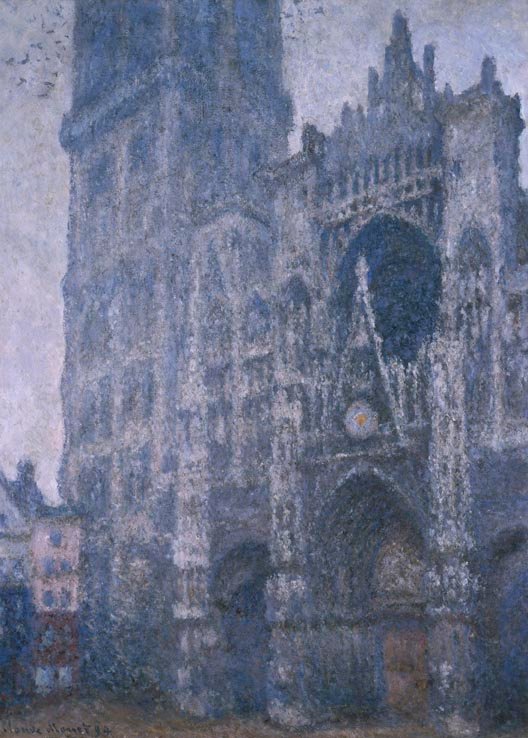 Rouen -katedralen. Portalen og tårnet i Albane. Grå tid af Claude Monet