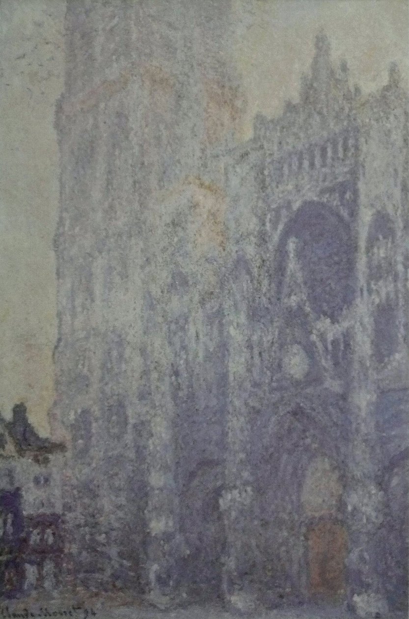 Rouen -katedralen. Portalen og Saint-Romain-tårnet, morgeneffekt; bleget harmoni af Claude Monet