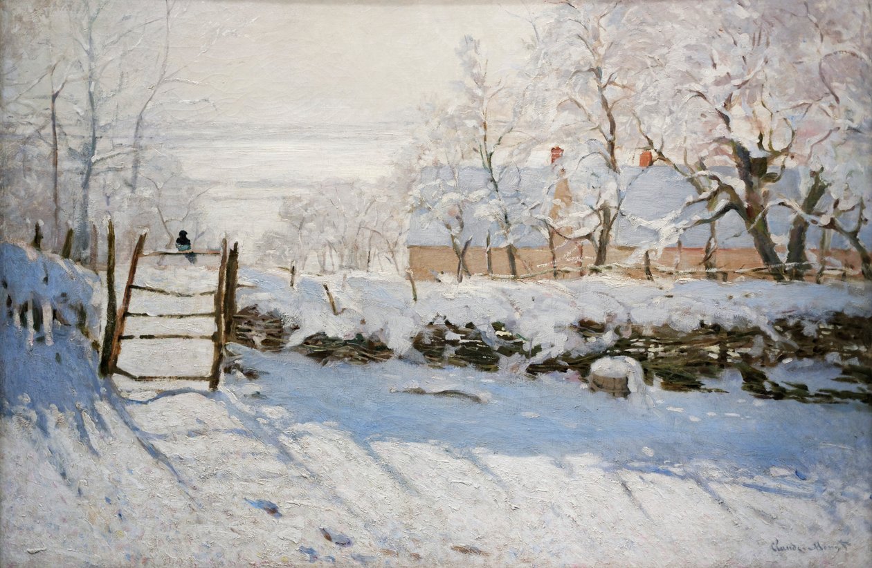 La Pien The Magpie af Claude Monet