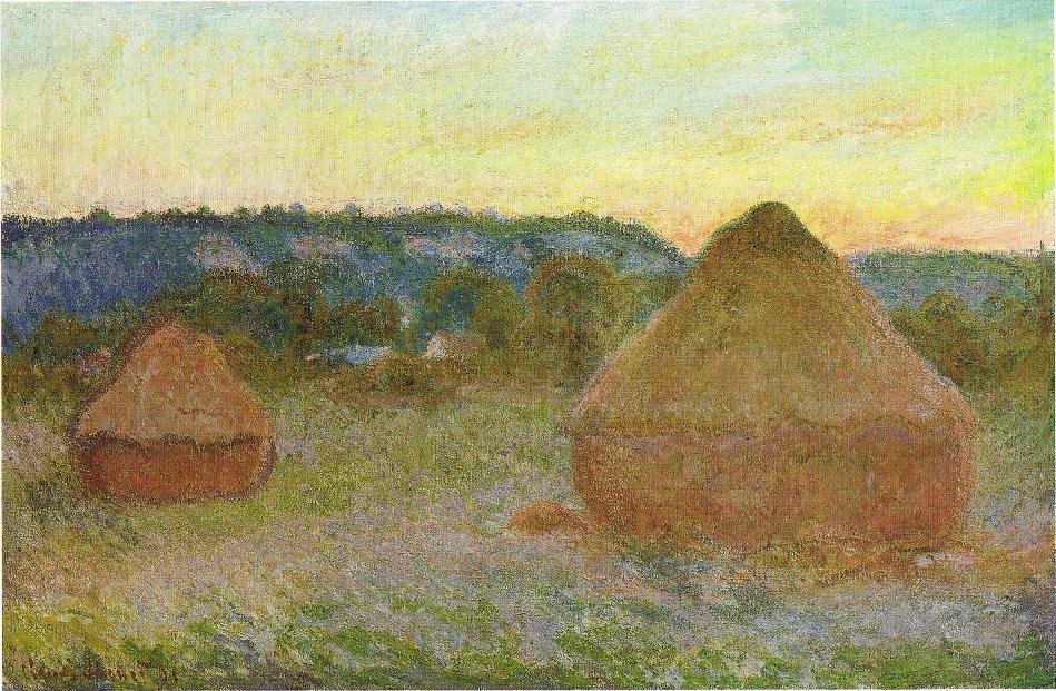 Stakke af hvede Slut på dagen, efterår af Claude Monet