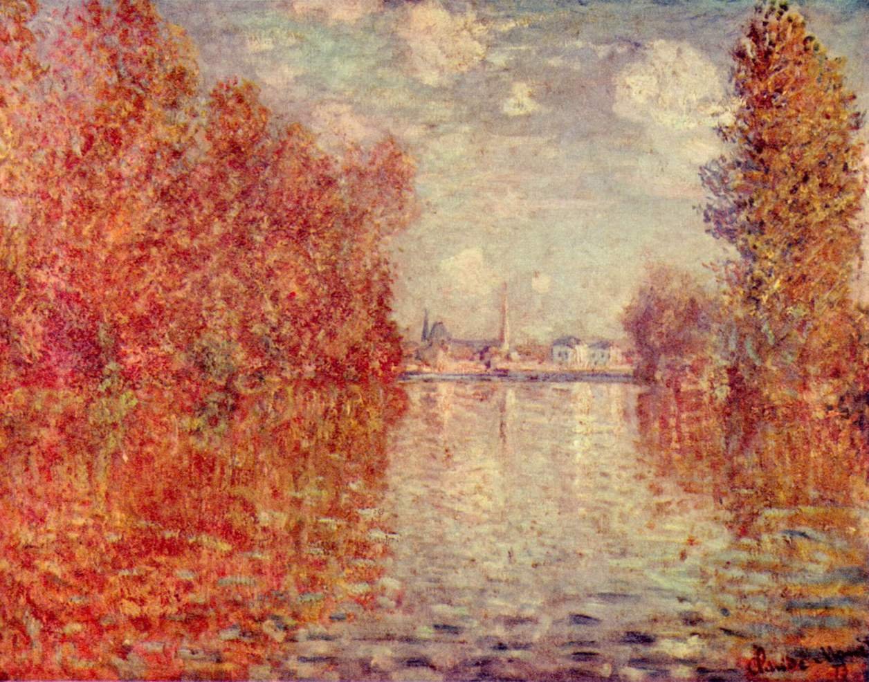 Efterårseffekt ved Argenteuil af Claude Monet