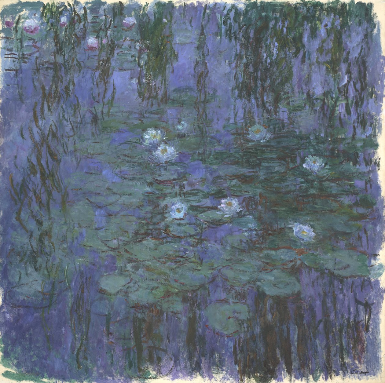 Blå åkander af Claude Monet