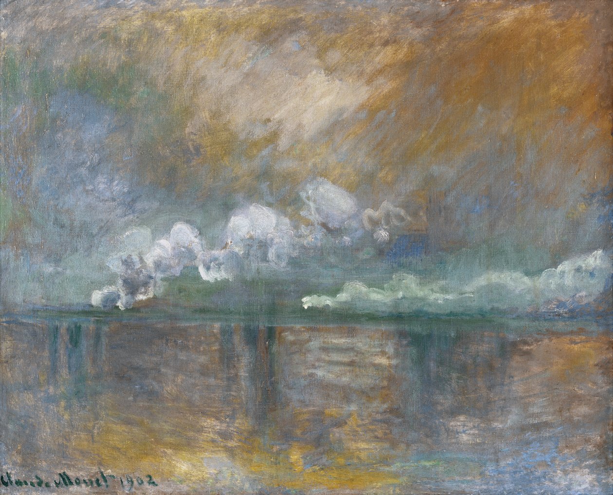 Charing Cross Bridge, røg i tågen, 1902 af Claude Monet