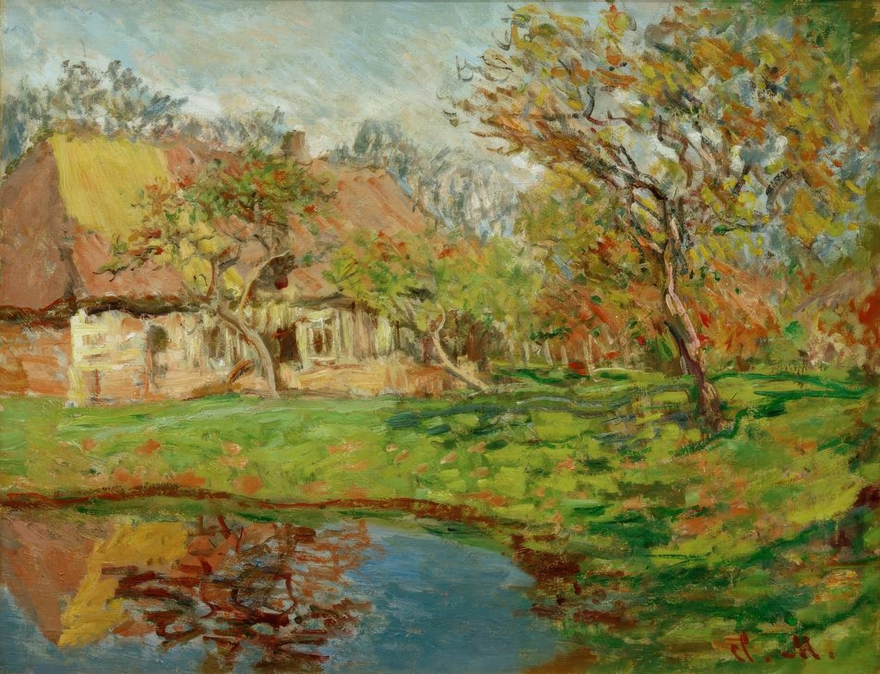 Norman stråtækt sommerhus af Claude Monet