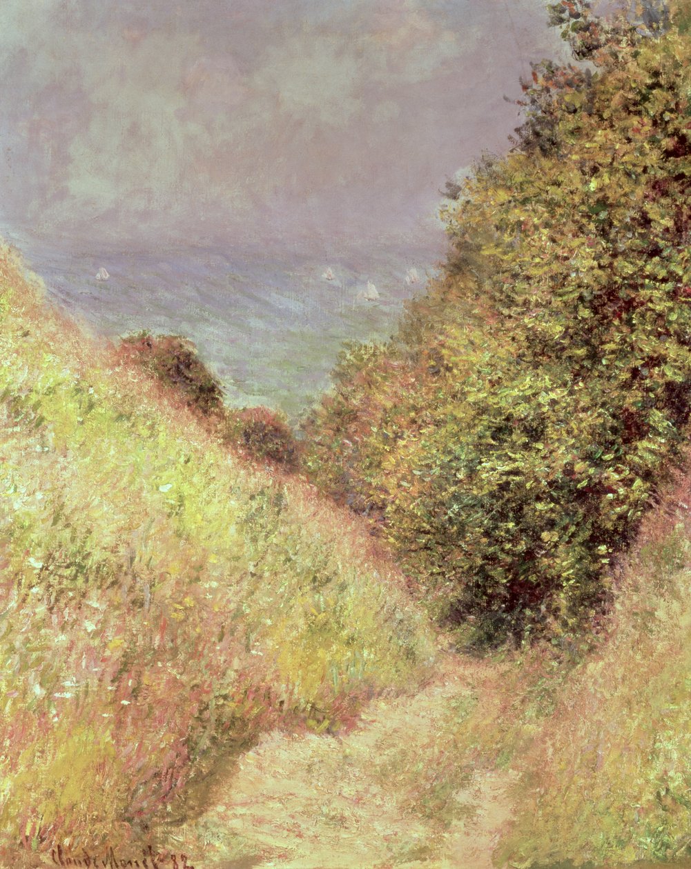 Chemin de la Cavee, Pourville, 1882 af Claude Monet