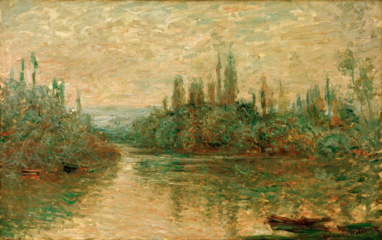 En biflod til Seine ved Vétheuil af Claude Monet
