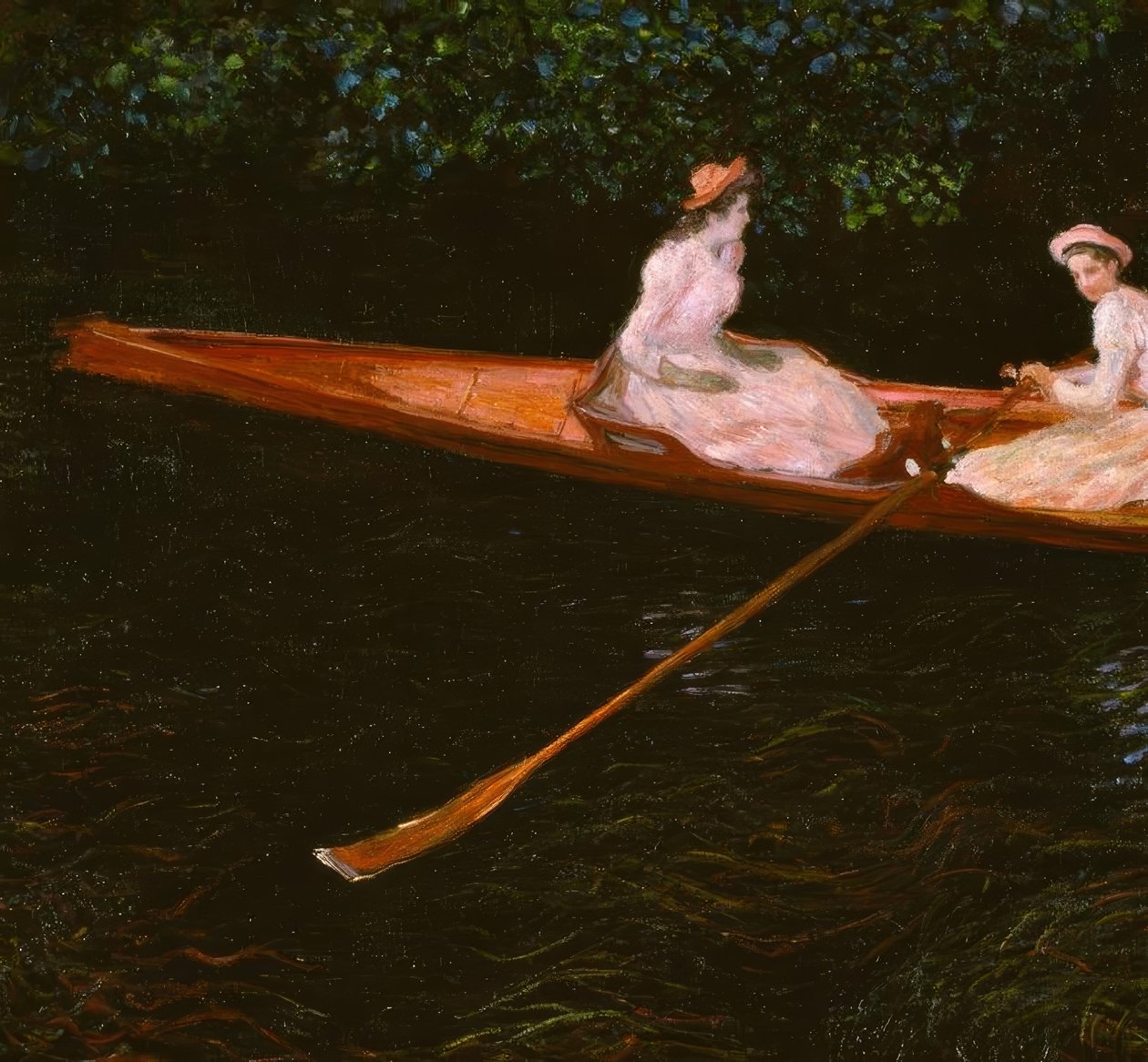 Med båd på Epte (Med kano på Epte) af Claude Monet