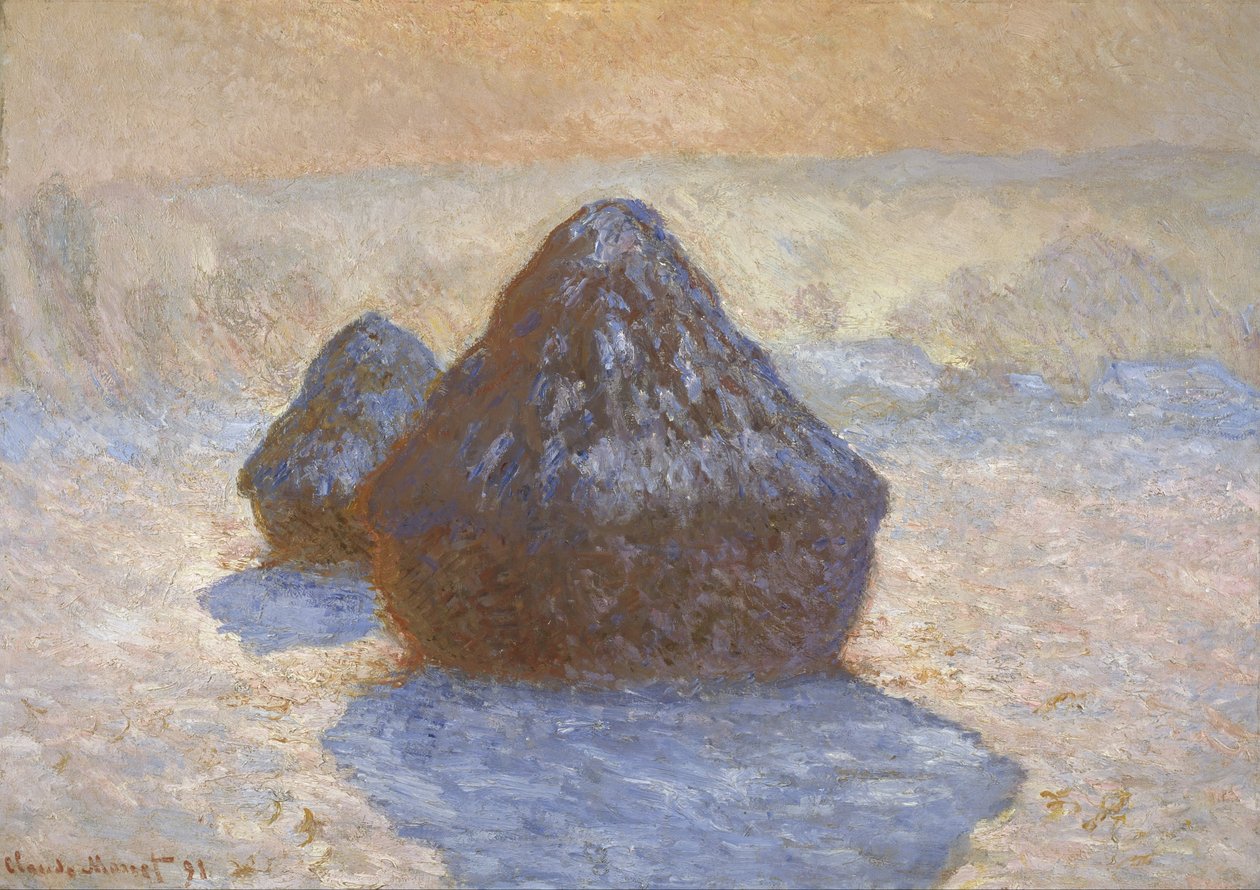 Høstakke- Sneeffekt af Claude Monet