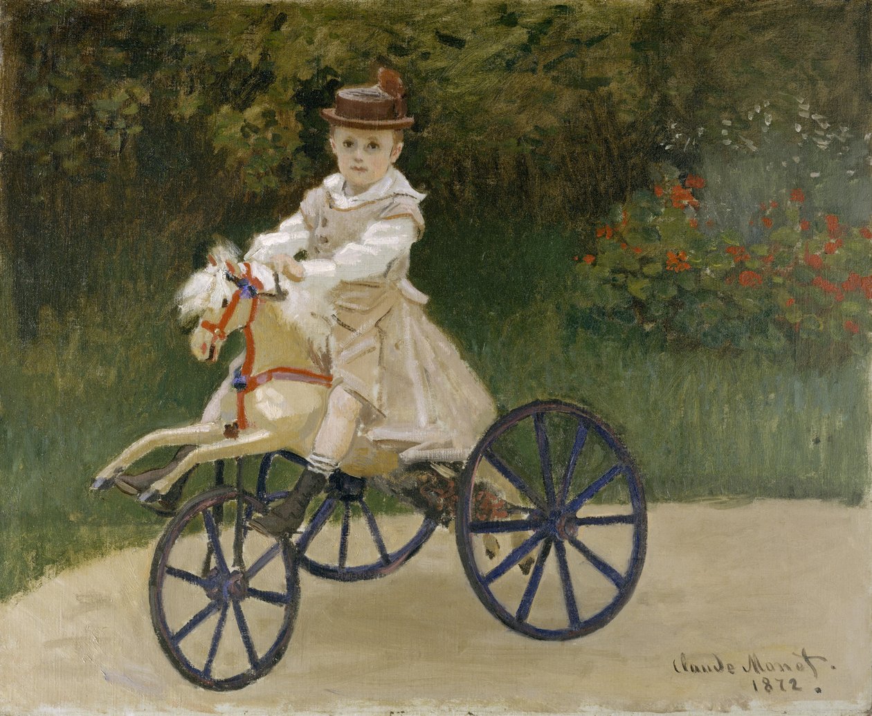Jean Monet på sin hobbyhest af Claude Monet