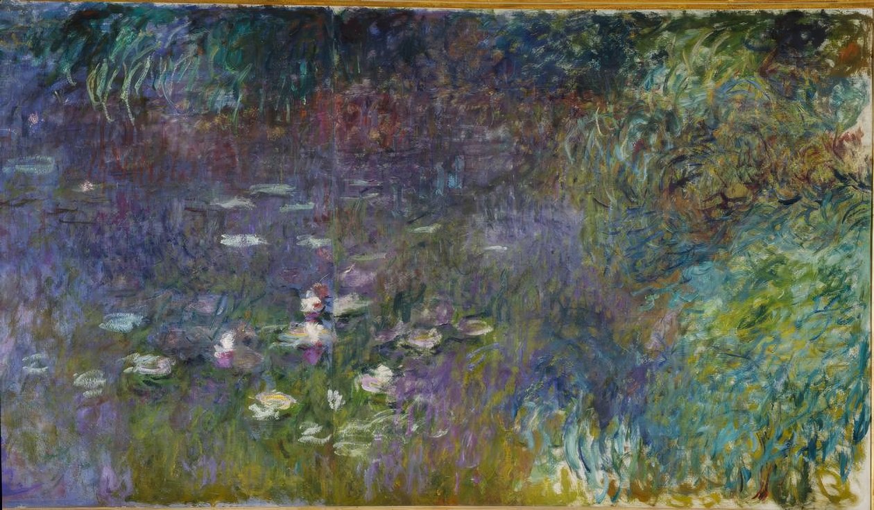 Nympheas-dammen uden piletræer, morgen af Claude Monet