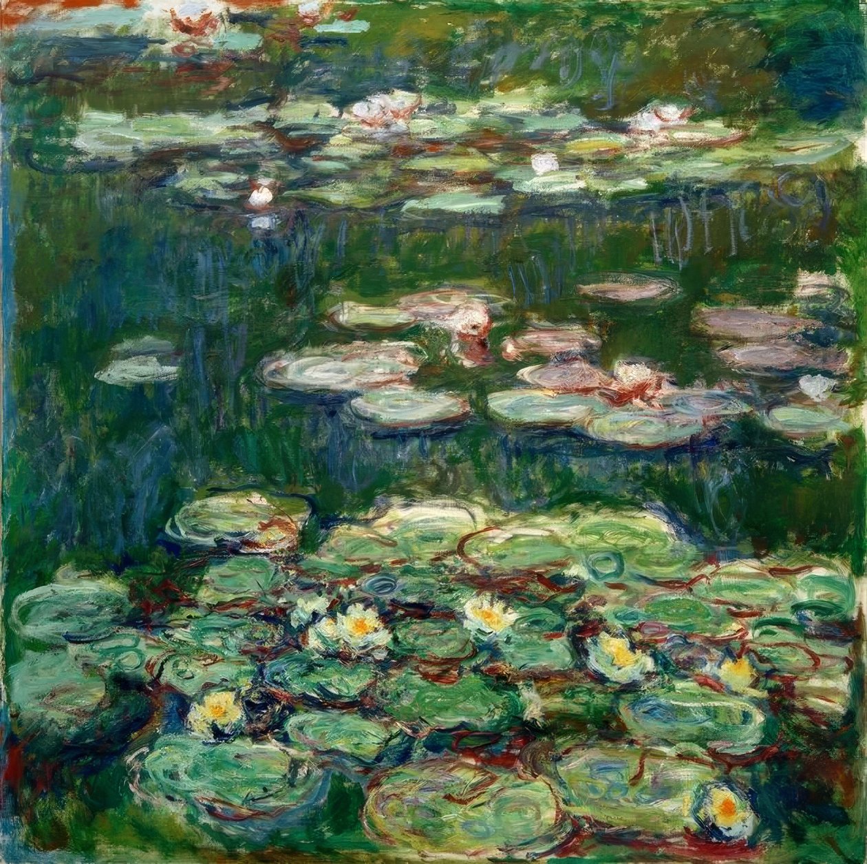 Hvide og gule åkander af Claude Monet