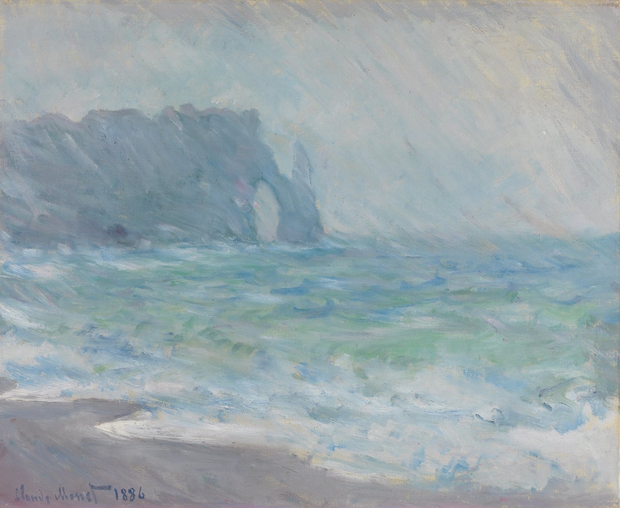 Regnvejr, Etretat af Claude Monet